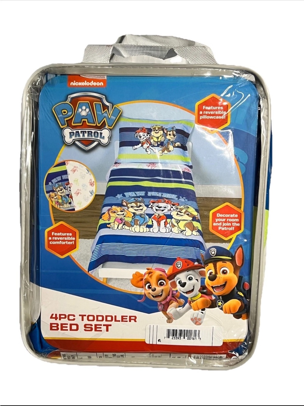 Paw Patrol Blue Striped Kids toddler sheet Bedding Set with Character Graphics